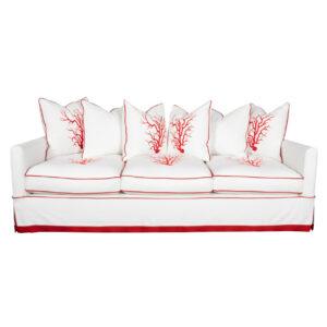 Coral Embroidered Sofa